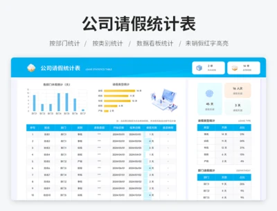 公司请假统计表