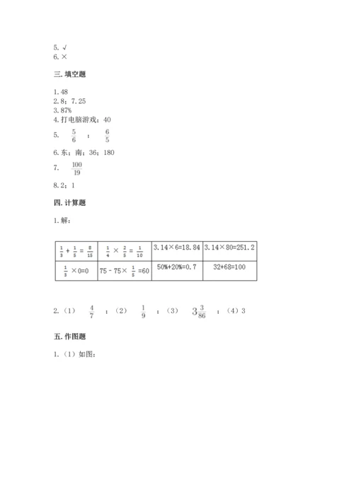 人教版六年级上册数学期末测试卷含答案（基础题）.docx