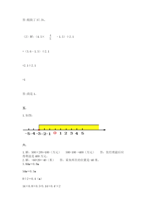 苏教版六年级数学小升初试卷附答案【研优卷】.docx