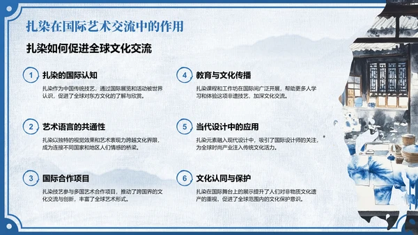 蓝色中国风非遗扎染的艺术魅力PPT模板