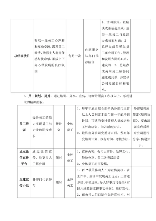 企业文化建设计划方案