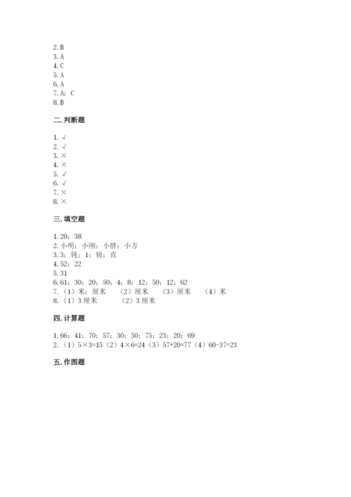 人教版二年级上册数学期中考试试卷精品（能力提升）.docx