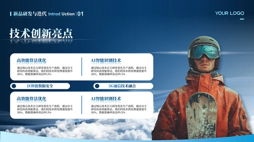 蓝色商务风年终商业合作介绍汇报ppt模板