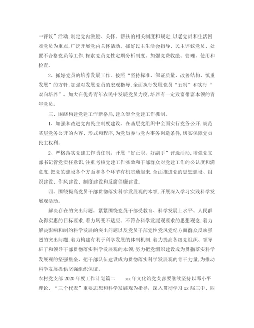 精编之农村党支部年度工作计划_村级党支部工作方案.docx