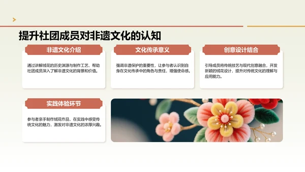 绿色中国风社团非遗绒花活动策划PPT模版