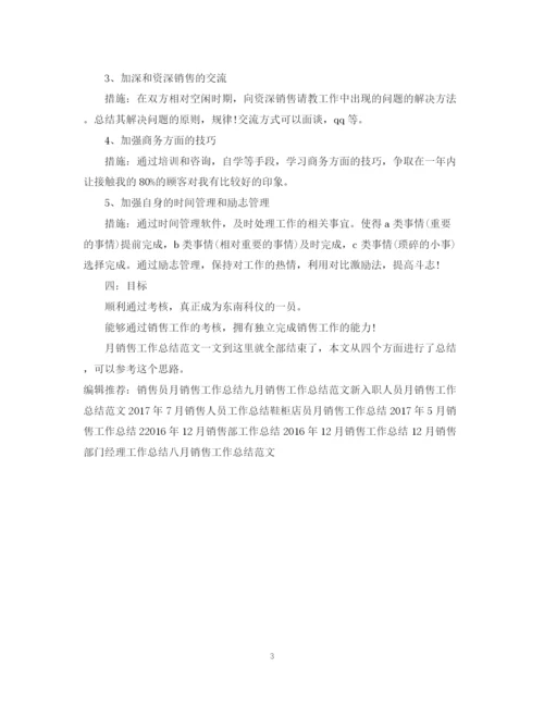 精编之毕业生实习月销售工作总结范文.docx