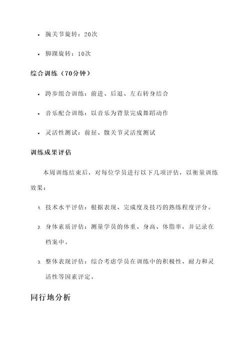 斗牛舞周训练计划