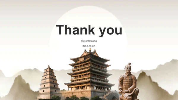 棕色复古风西安热门历史景点深度游计划PPT主题