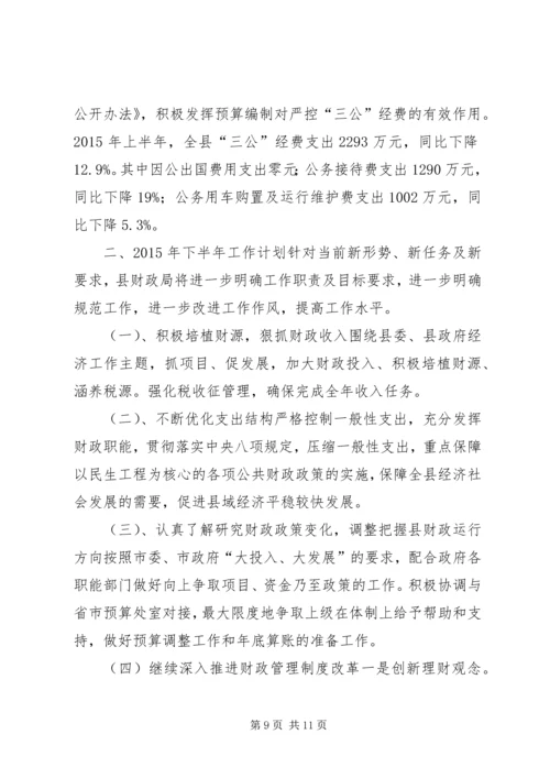 乡镇财政局上半年工作总结及下半年工作计划.docx