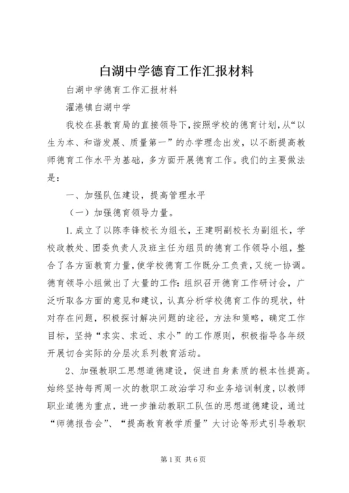 白湖中学德育工作汇报材料.docx