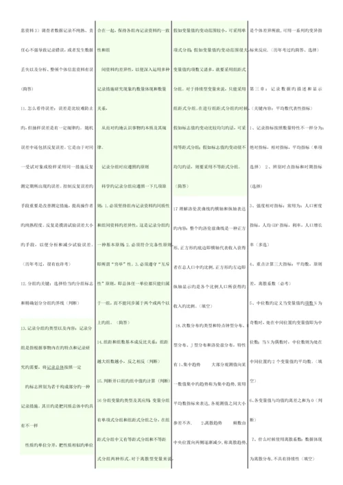 2023年自考00974统计学原理复习重点.docx