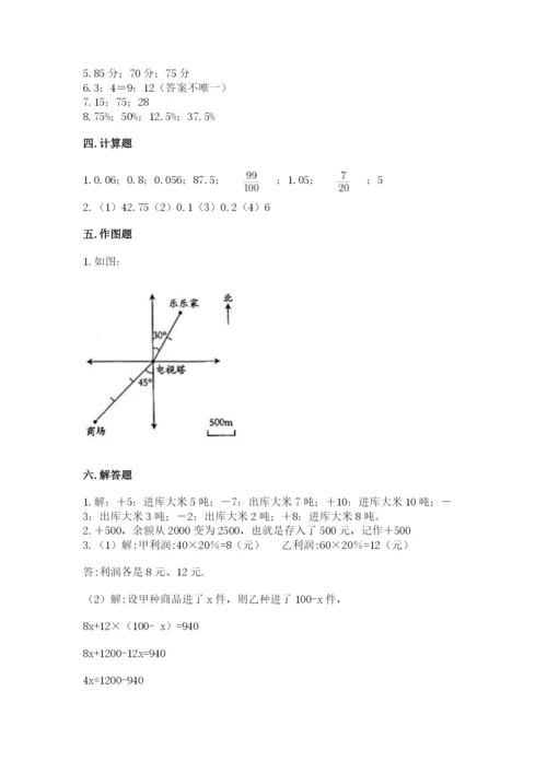 逊克县六年级下册数学期末测试卷完整答案.docx