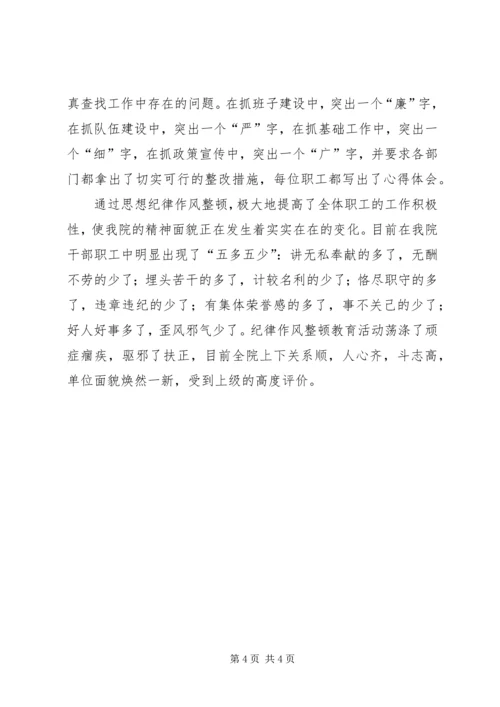 思想作风纪律整顿个人工作报告.docx