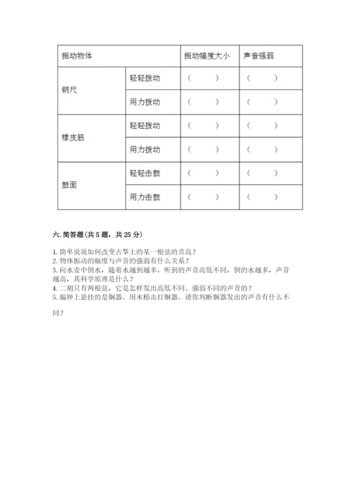 教科版 科学四年级上册第一单元声音测试卷附完整答案【考点梳理】.docx