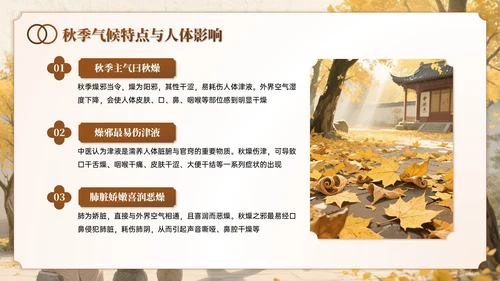 棕色系中国风秋季养生讲座PPT模板