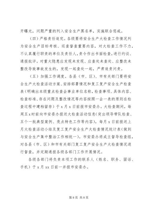 全市复工复产安全生产大检查方案.docx