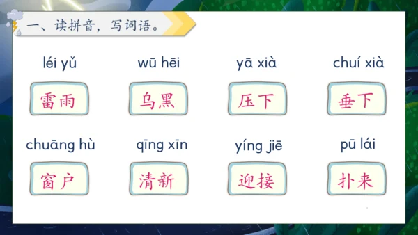 【核心素养】部编版语文二年级下册-16. 雷雨 第1课时（课件）