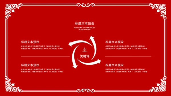 红色狗年剪纸风年终总结通用PPT模板