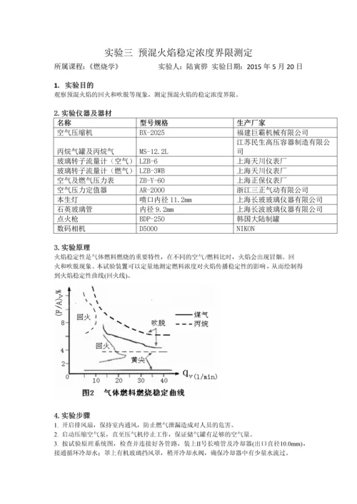 燃烧学实验报告.docx