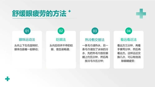 简约风格绿色医疗保健眼睛保护知识科普PPT