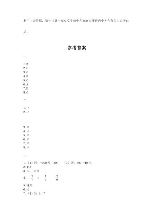 河南省平顶山市六年级下册数学期末测试卷含答案（培优）.docx