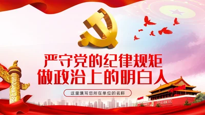 严守党的纪律规矩做政治上的明白人党课党建PPT