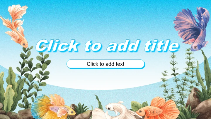 蓝色插画风海底世界PPT主题