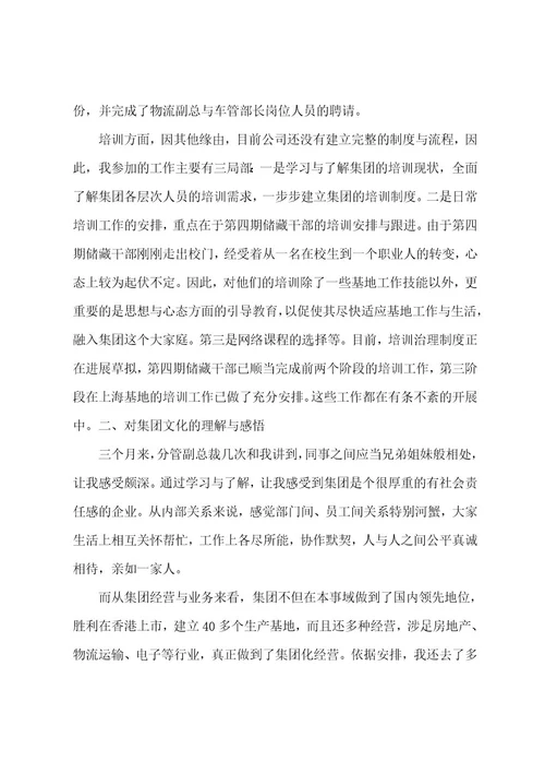 新员工转正个人总结