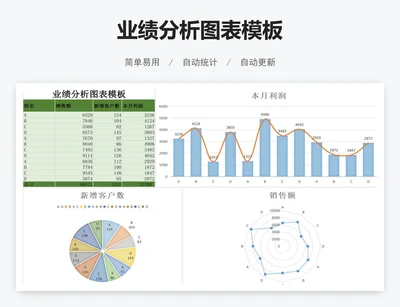 业绩分析图表模板