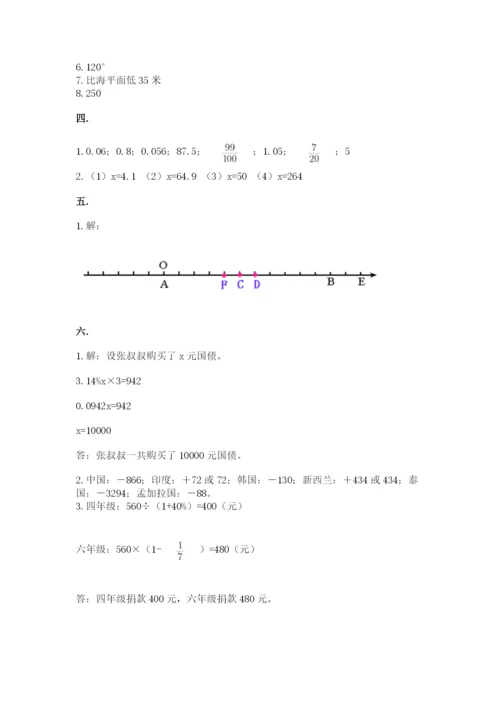 甘肃省【小升初】2023年小升初数学试卷（全优）.docx