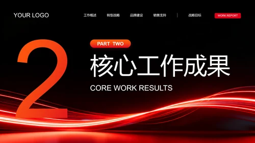 红色简约风商务汇报PPT模板