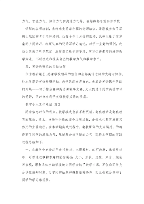 教学个人工作总结30