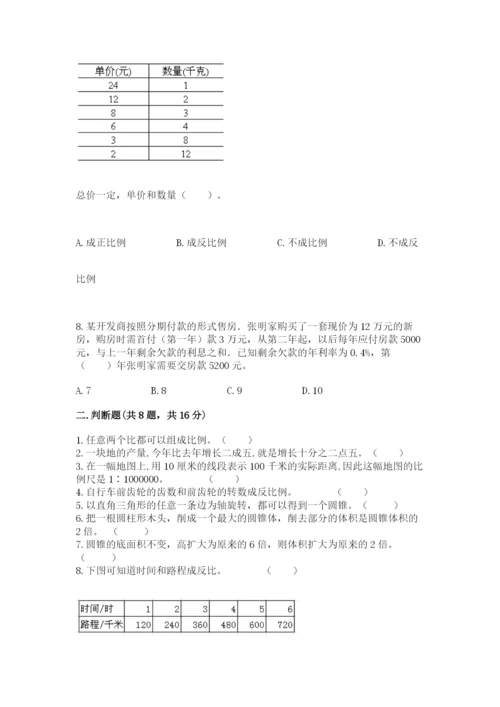 北京版小学六年级下册数学期末综合素养测试卷及参考答案【a卷】.docx