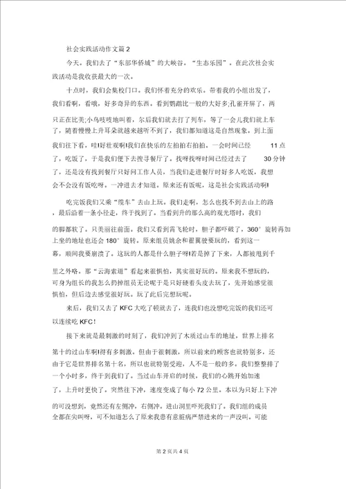 关于社会实践活动作文汇编4篇