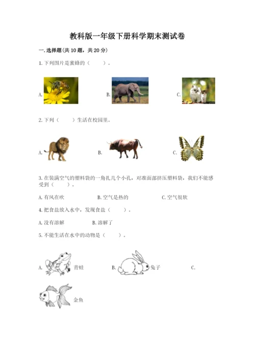 教科版一年级下册科学期末测试卷附答案【巩固】.docx