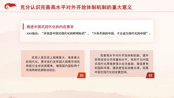 党的二十届三中全会完善高水平对外开放体制机制党课PPT