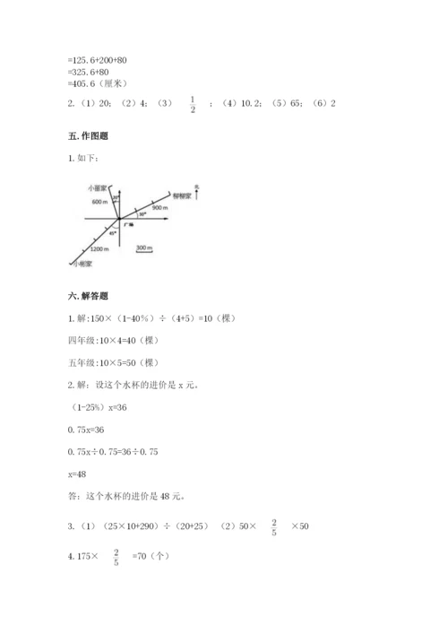 人教版六年级上册数学期末测试卷附答案【综合题】.docx