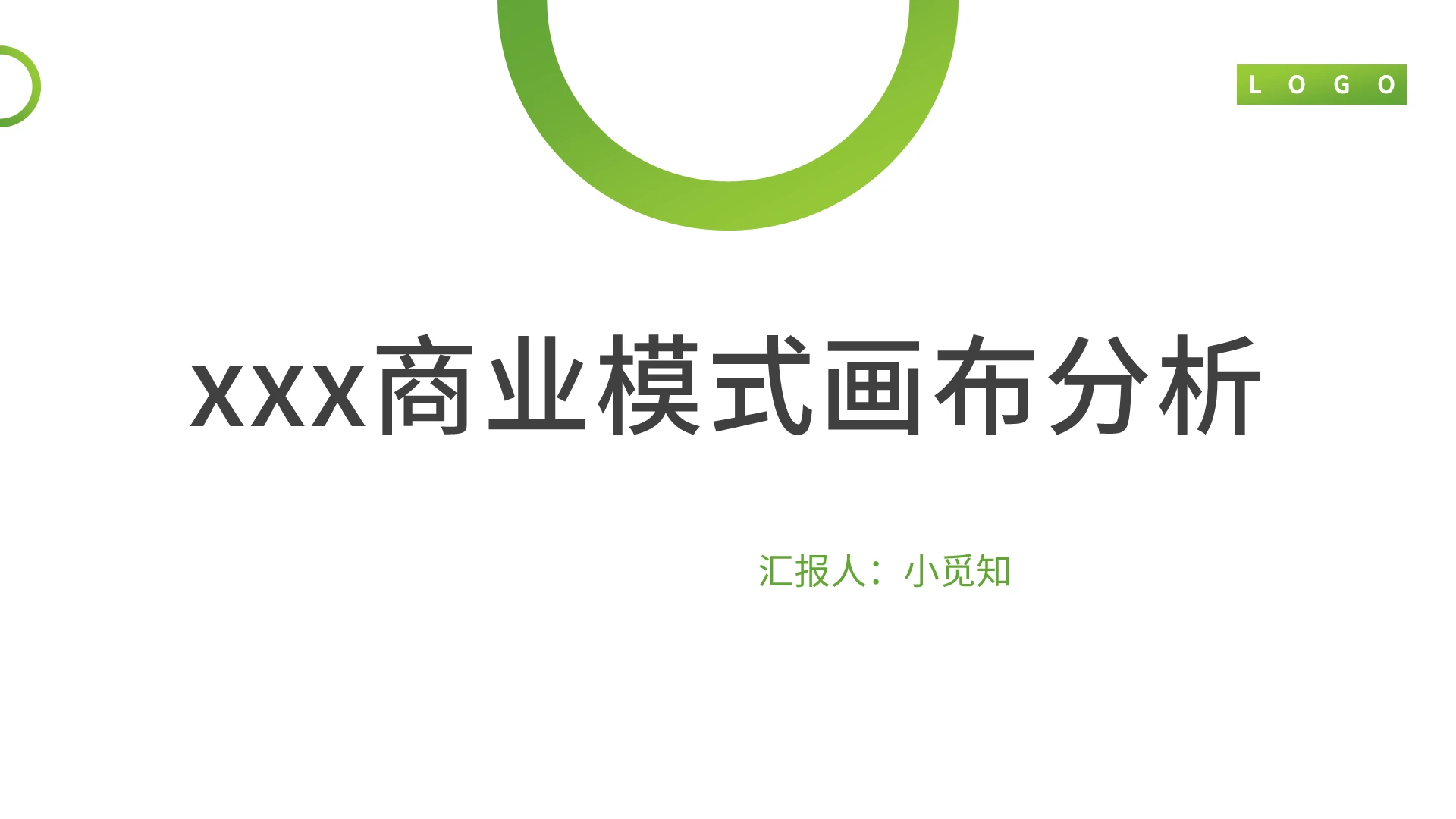 绿色简约风商业模式画布xxx商业模式画布分析ppt模板商业模式画布ppt