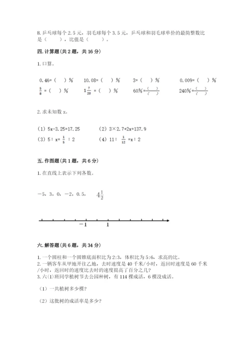 冀教版六年级下册数学 期末检测卷含答案【基础题】.docx