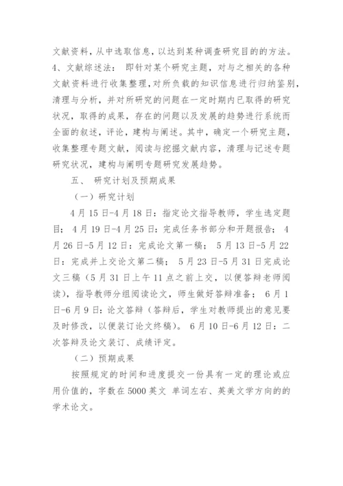 英美文学英语毕业论文开题报告.docx