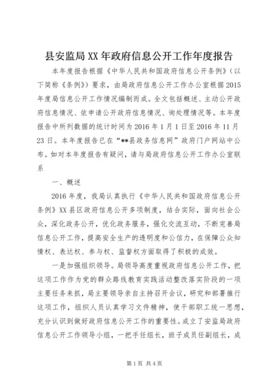 县安监局XX年政府信息公开工作年度报告.docx