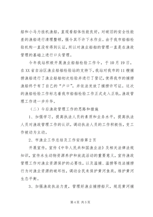 市渔业工作总结及工作安排.docx