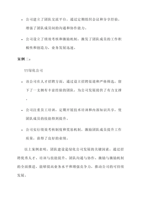 绿化公司团队建设方案