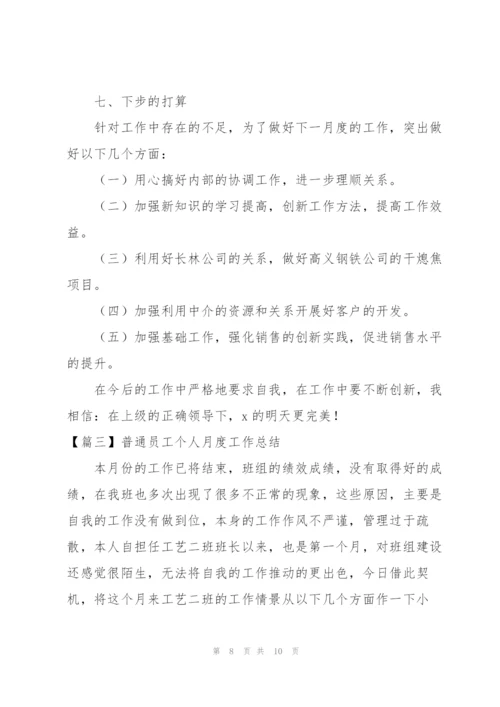 普通员工个人月度工作总结.docx