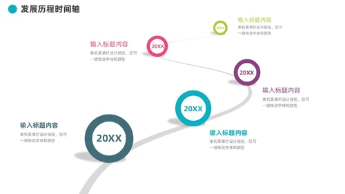 企业发展历程大事记道路时间轴图表PPT模板