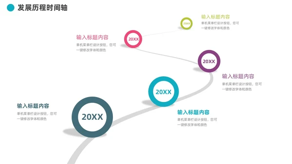 企业发展历程大事记道路时间轴图表PPT模板