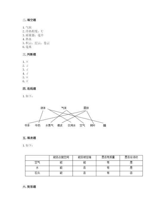 教科版小学三年级上册科学期末测试卷附参考答案（考试直接用）.docx