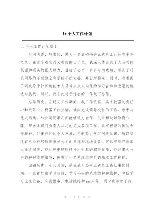 it个人工作计划.docx