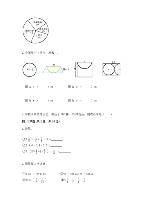 六年级上册数学期末测试卷及完整答案（易错题）.docx