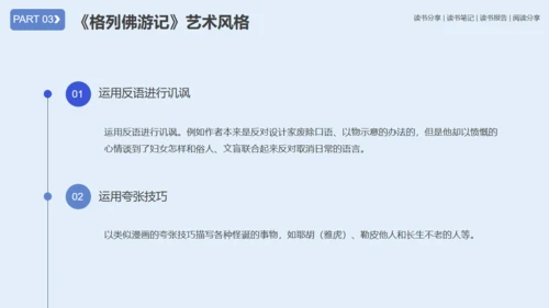《格列佛游记》读书笔记通用PPT模板